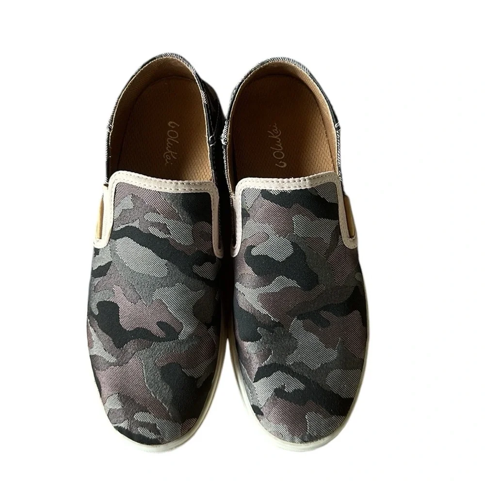 Olukai Pehuea Pa’i Soft Pink Camo Slip-on Convertible Sneaker Sz 7